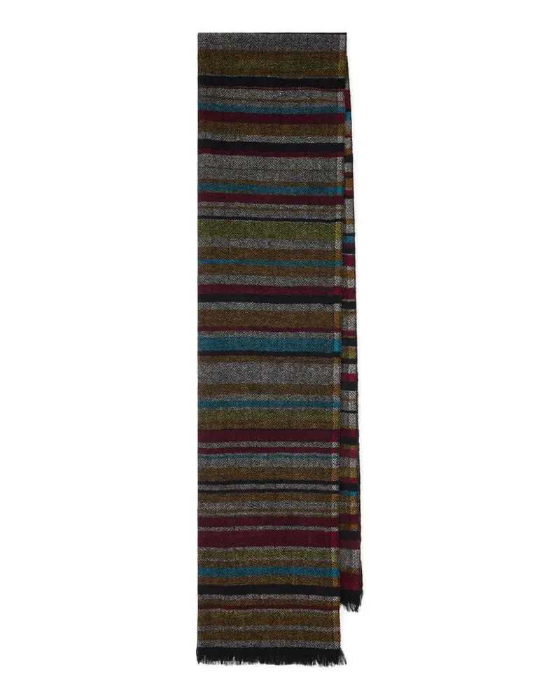 Paul Smith Schal aus Lammwolle mit Signature-Streifen - Schwarz Schwarz