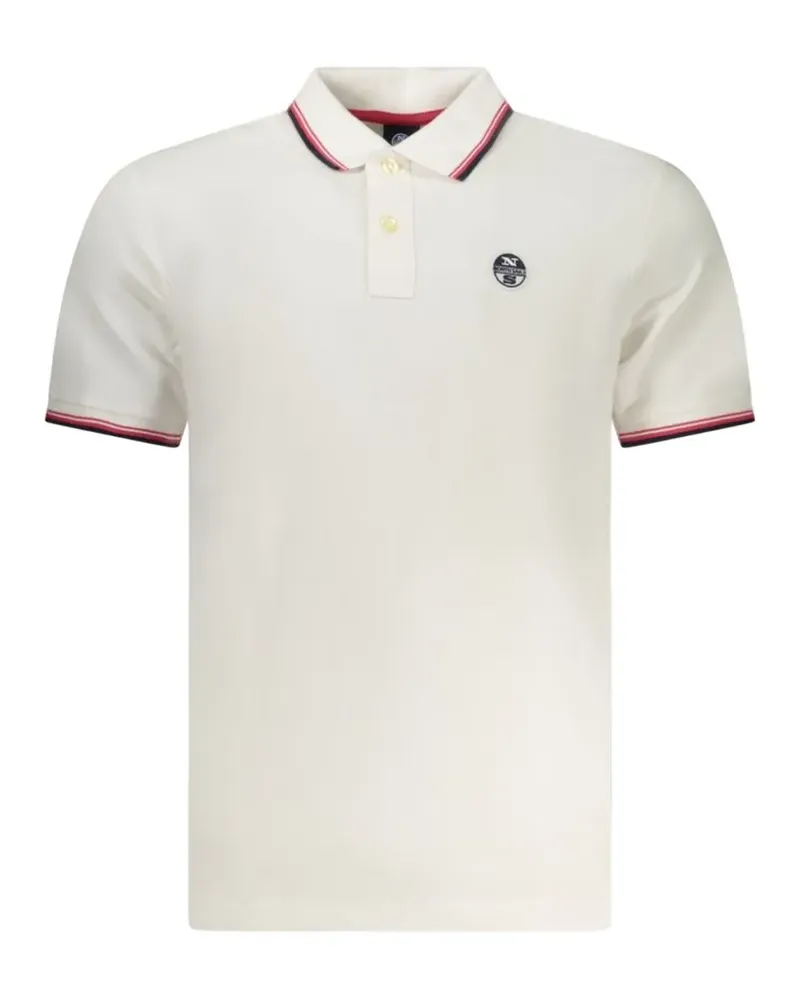 North Sails tipped-trim logo-patch polo shirt - Weiß Weiß
