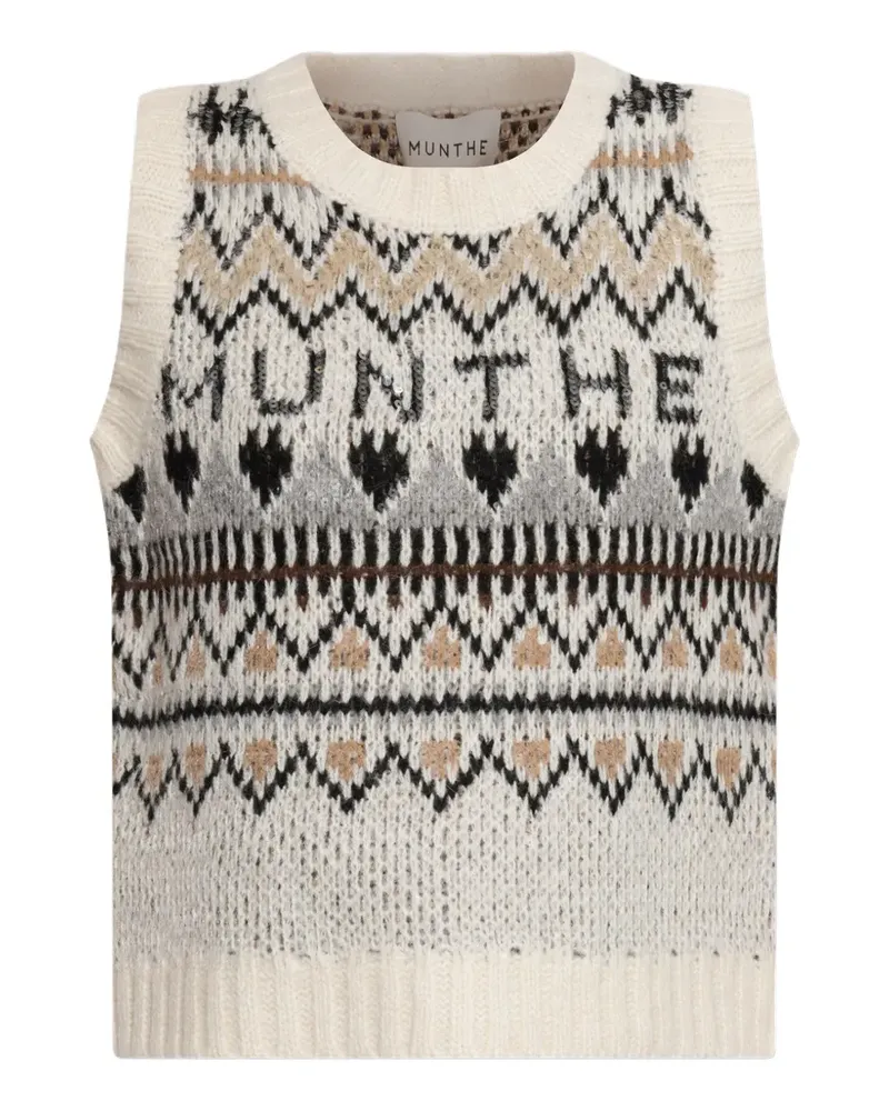 MUNTHE Vitalism round-neck knit tank top - Weiß Weiß