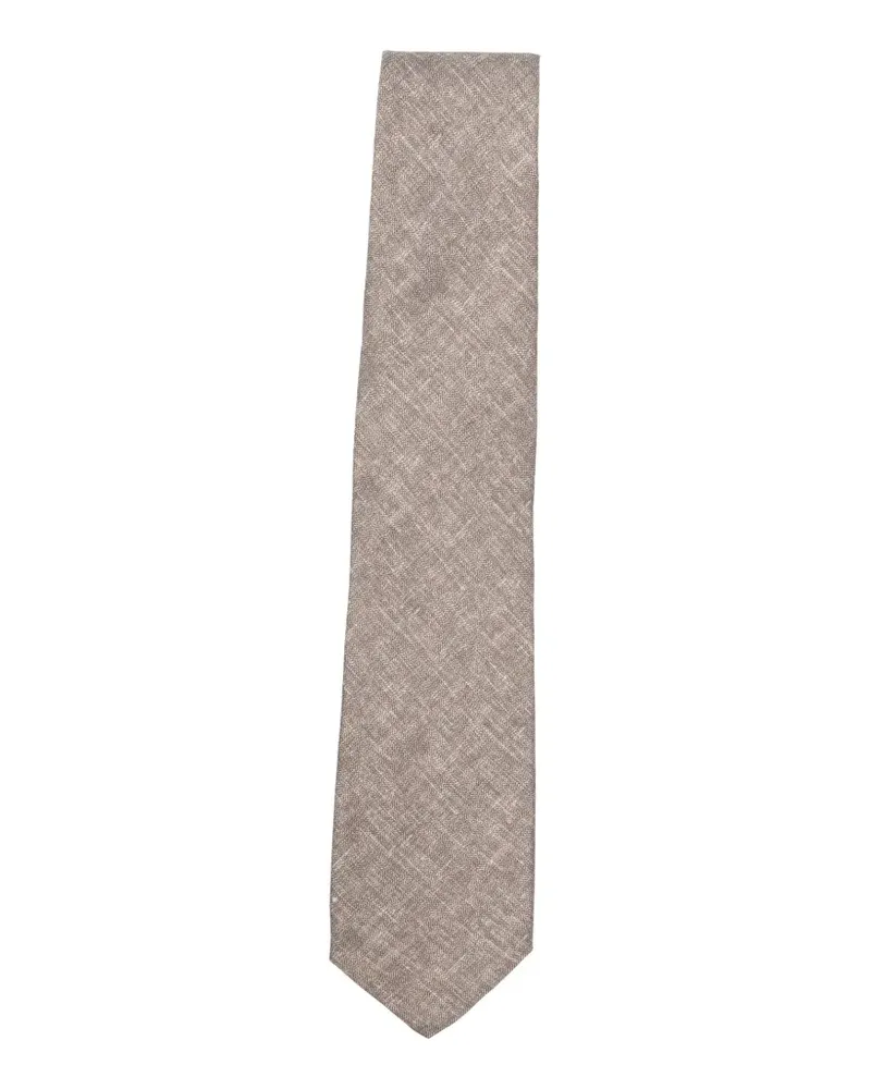Corneliani herringbone tie - Nude Nude