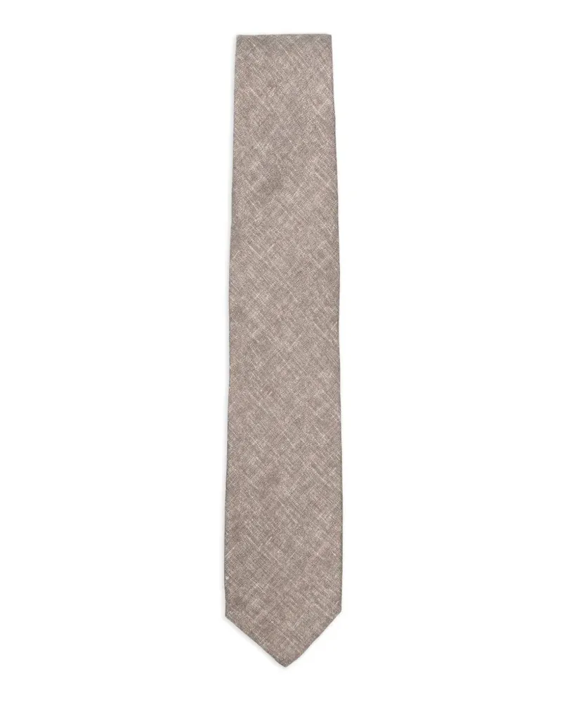 Corneliani herringbone tie - Nude Nude