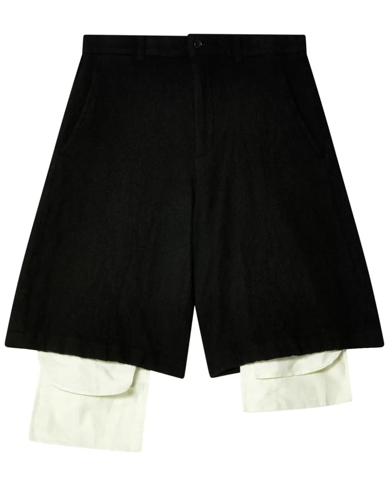 Comme des Garçons Shorts im Layering-Look - Schwarz Schwarz