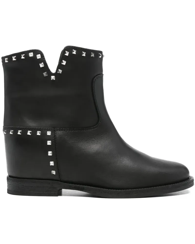 Via Roma 15 Stiefel mit Nieten 25mm - Schwarz Schwarz