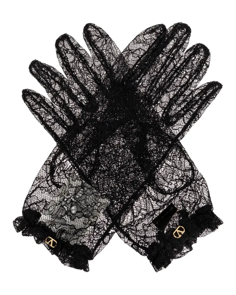 Valentino Garavani VLogo lace gloves - Schwarz Schwarz