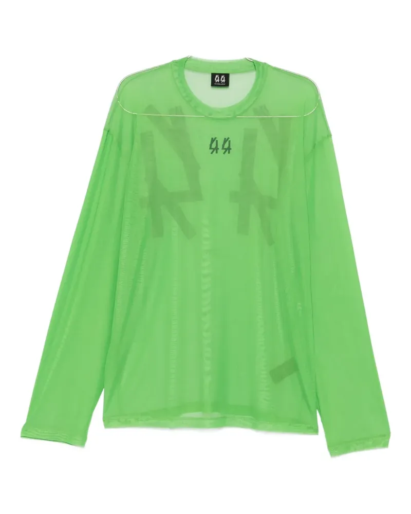 44 LABEL GROUP logo-print mesh sweatshirt - Grün Grün