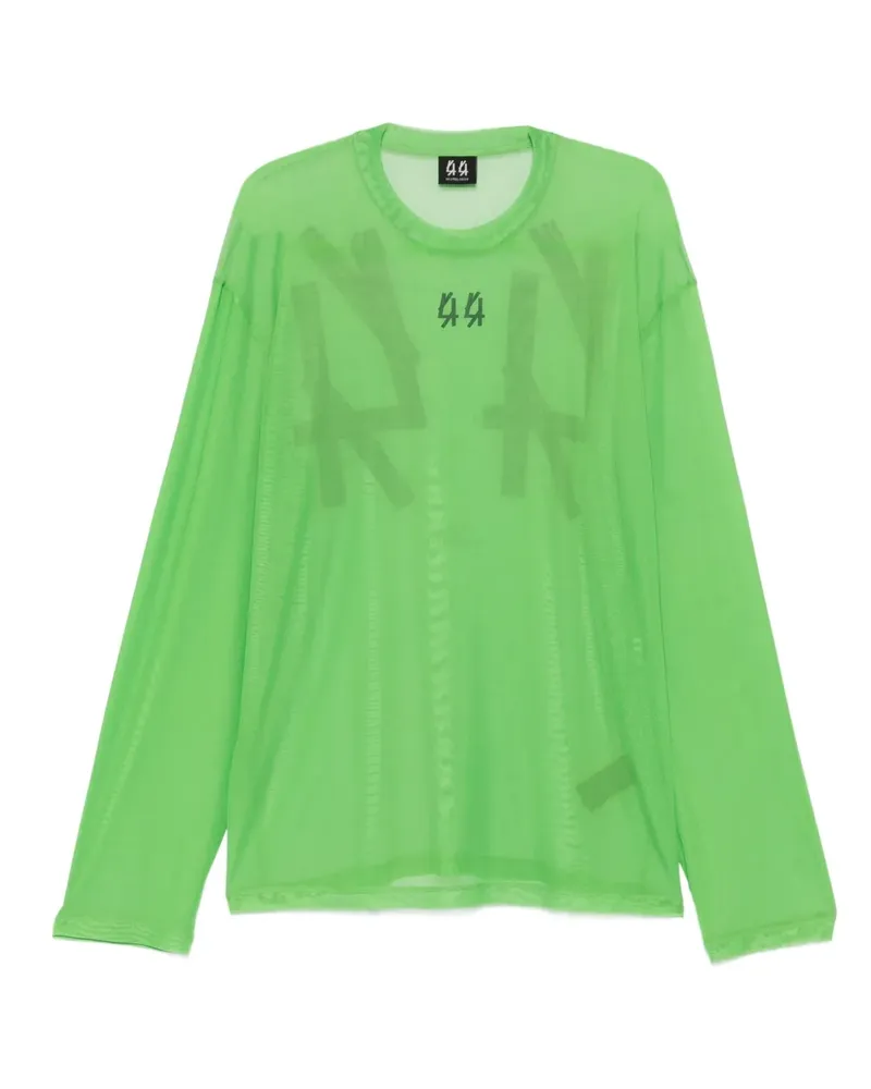 44 LABEL GROUP Mesh-Sweatshirt mit Logo-Print - Grün Grün