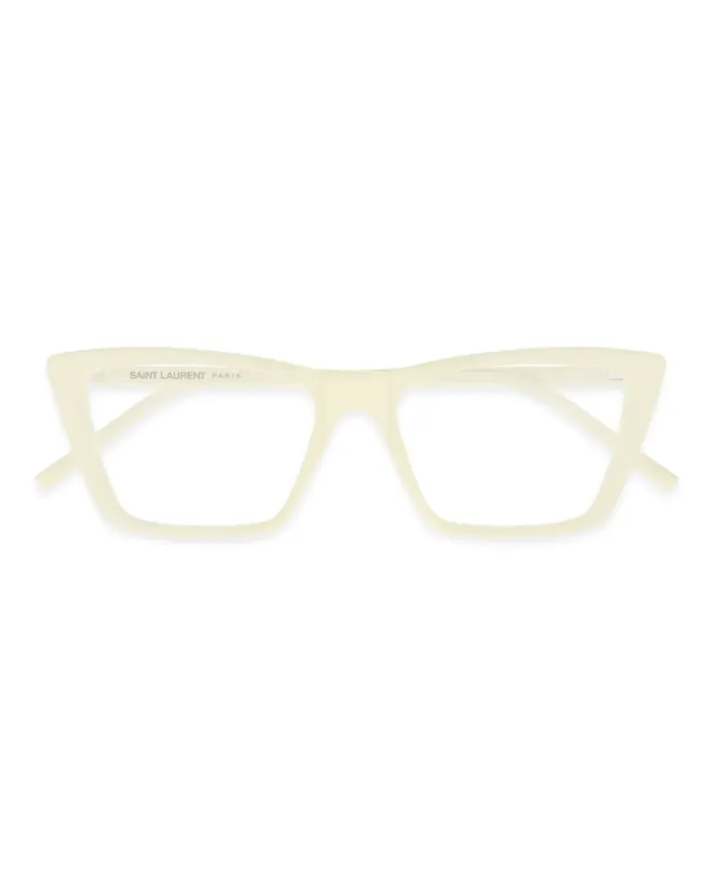 Saint Laurent Mica Thin Brille mit geometrischem Gestell - Nude Nude