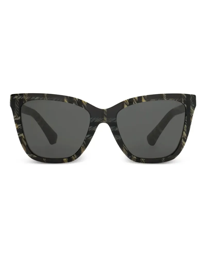 Burberry check-pattern square-frame sunglasses - Grau Grau