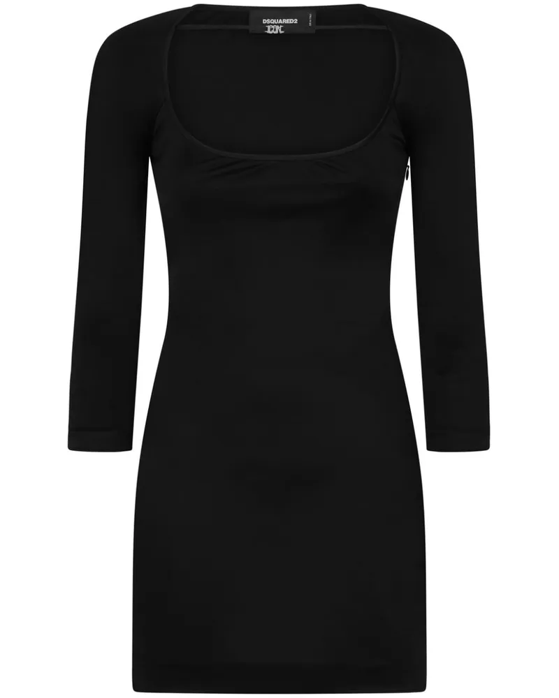 Dsquared2 Minikleid mit V-Ausschnitt - Schwarz Schwarz