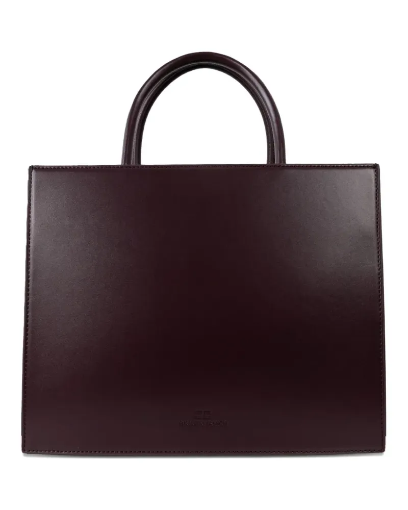 Elisabetta Franchi Shopper mit Logo-Schild - Braun Braun