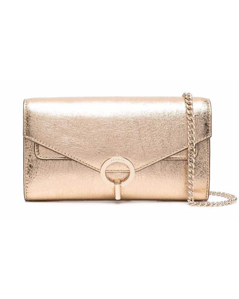 Sandro Handtasche im Metallic-Look - Gold Gold