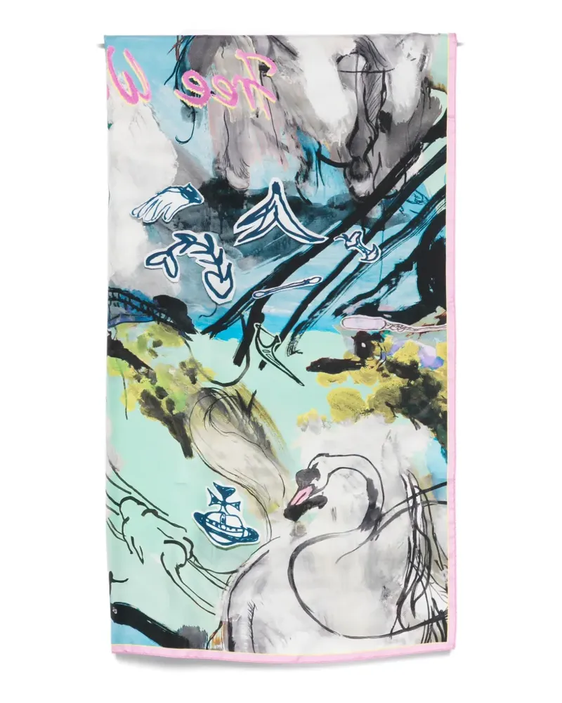 Vivienne Westwood graphic-print scarf - Blau Blau