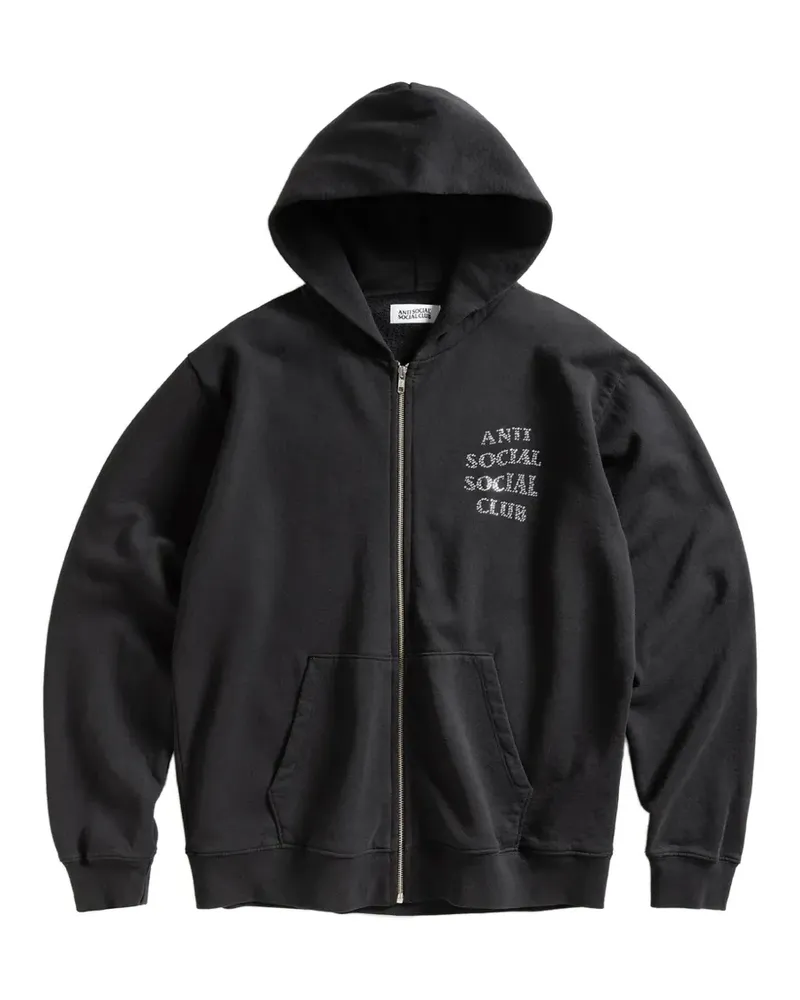 Anti Social Social Club Kapuzenjacke mit Strass - Schwarz Schwarz