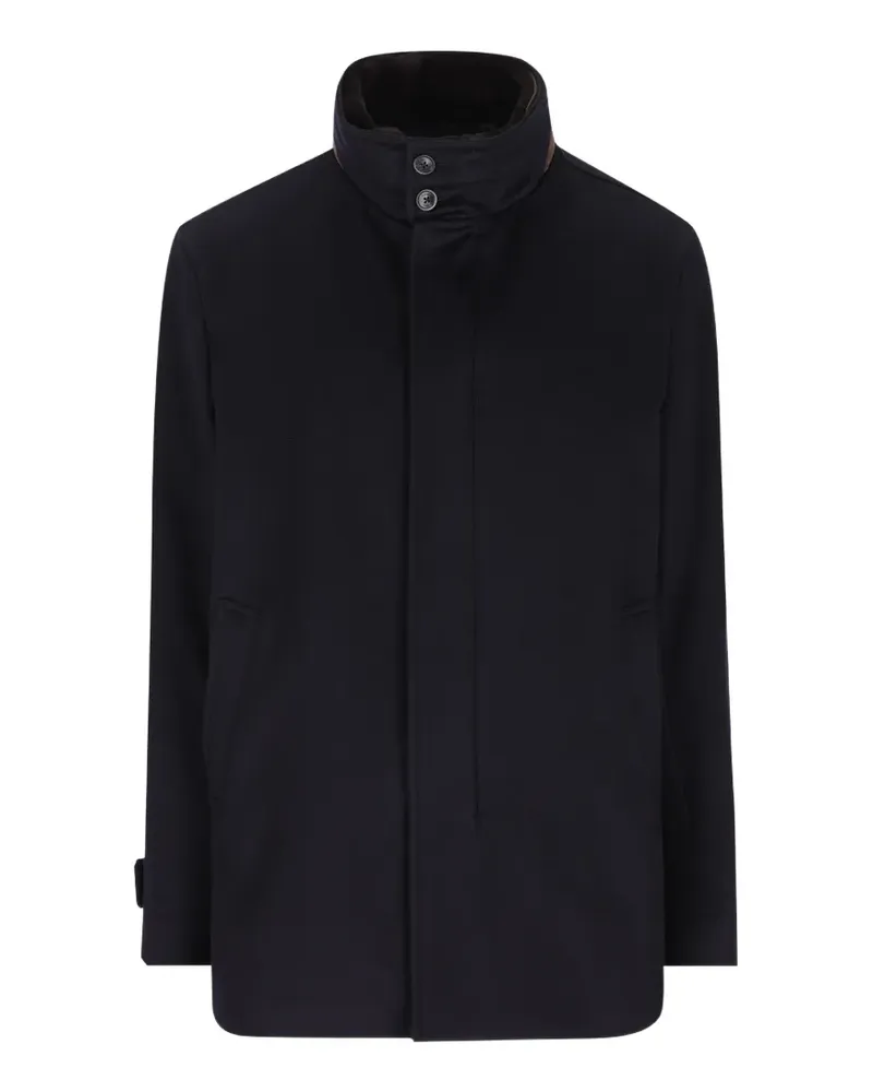 Herno high-neck button-up jacket - Blau Blau