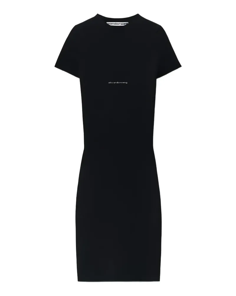 Alexander Wang logo-detail short-sleeve crewneck mini dress - Schwarz Schwarz