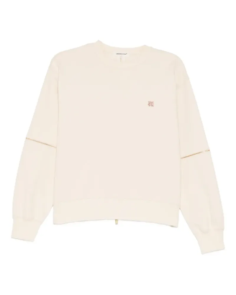 Undercover zip-detail crystal-embellished sweater - Nude Nude