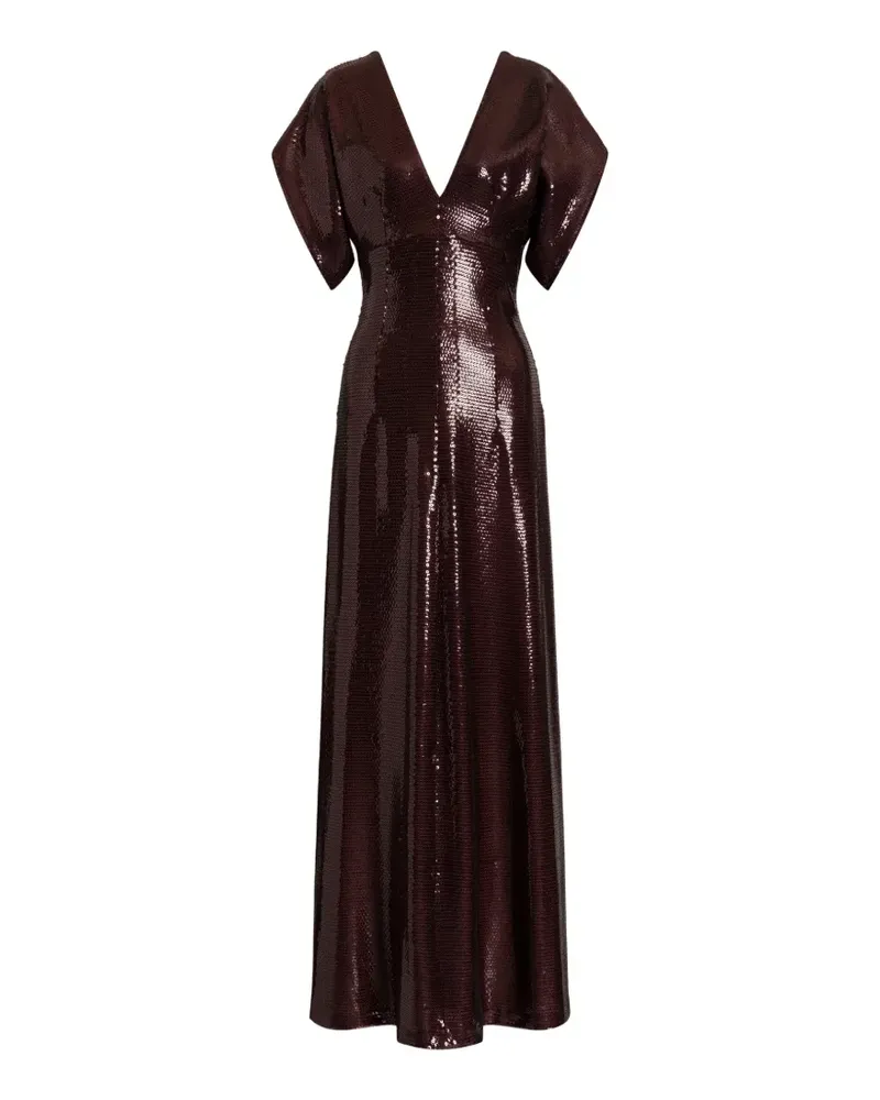 Alberta Ferretti Kleid mit Pailletten - Braun Braun