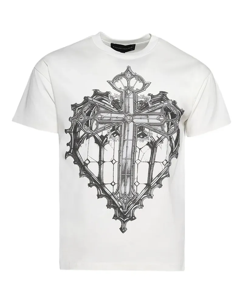 WHO DECIDES WAR Sacred Heart T-Shirt - Weiß Weiß