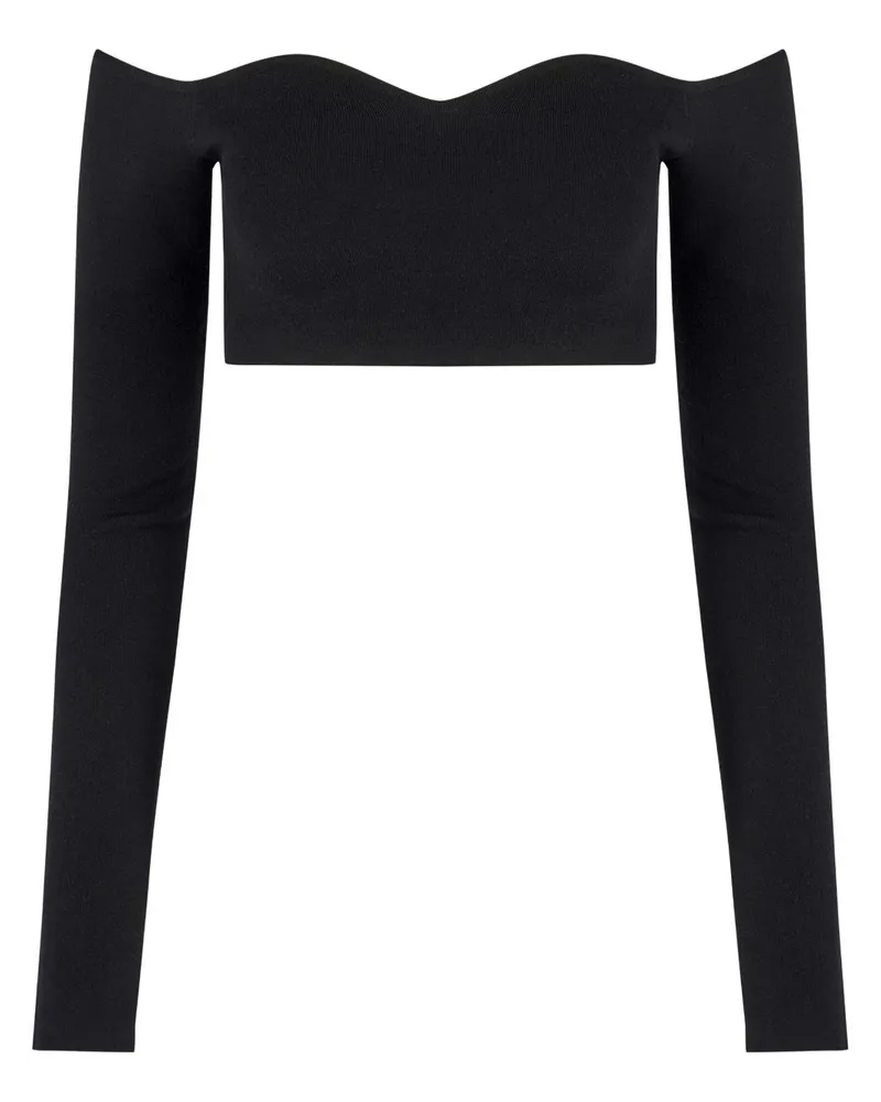 Nina Ricci Schulterfreies Cropped-Top - Schwarz Schwarz