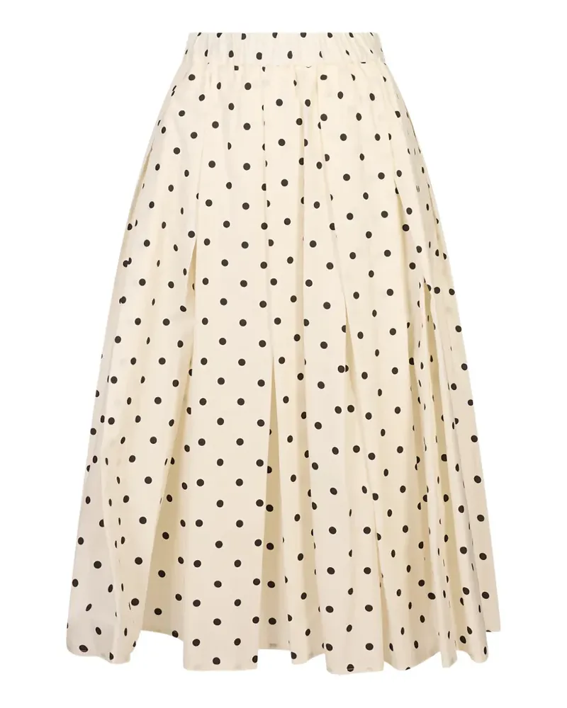 MSGM polka-dot pleated skirt - Nude Nude