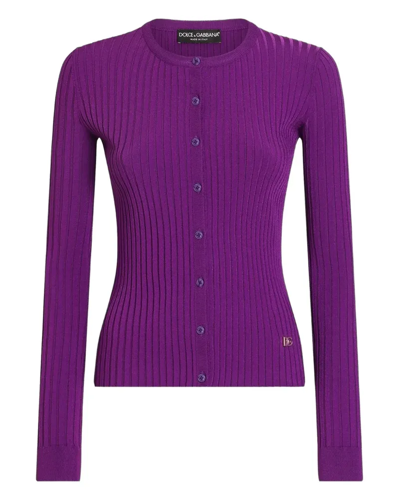Dolce & Gabbana Cardigan mit Logo-Schild - Violett Violett