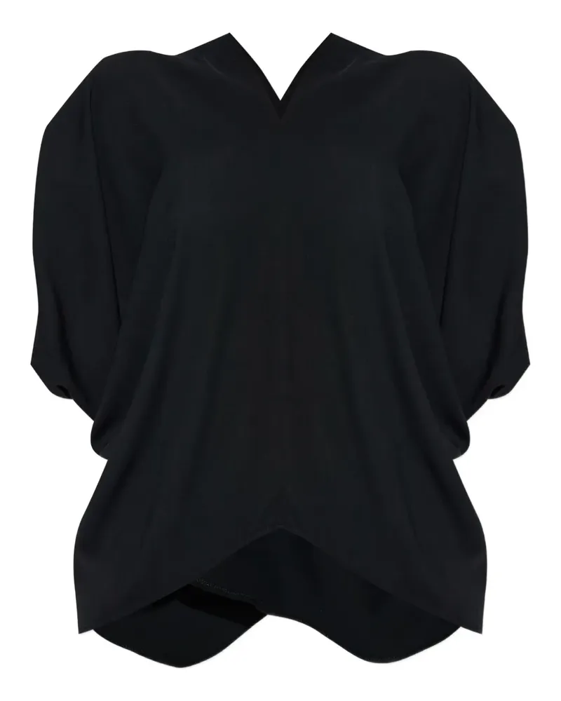 Maison Margiela Drapierte Bluse mit V-Ausschnitt - Schwarz Schwarz