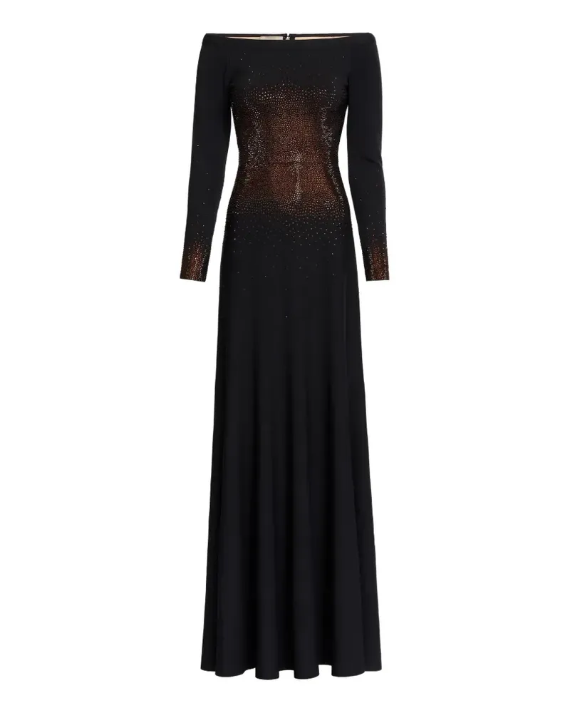 Elie Saab Maxikleid mit Kristallverzierung - Schwarz Schwarz