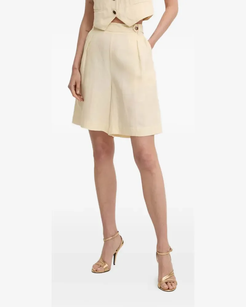 Liu Jo pinstripe-pattern pleated shorts - Nude Nude