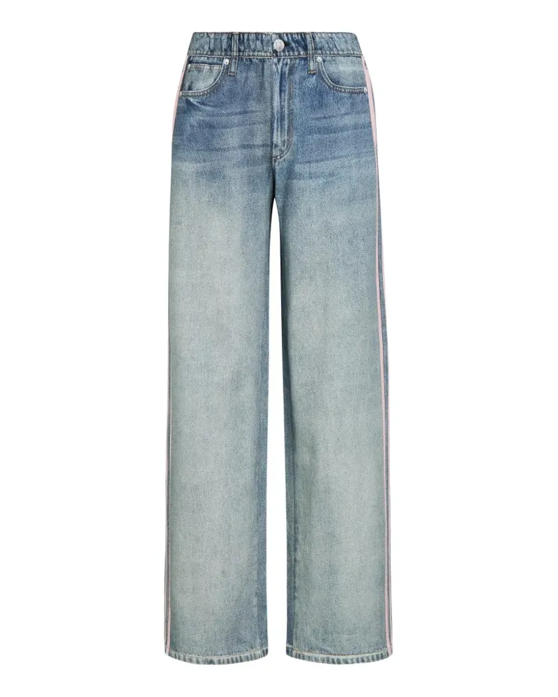Rag & Bone Miramar Wide-Leg-Jeans mit Seitenstreifen - Blau Blau