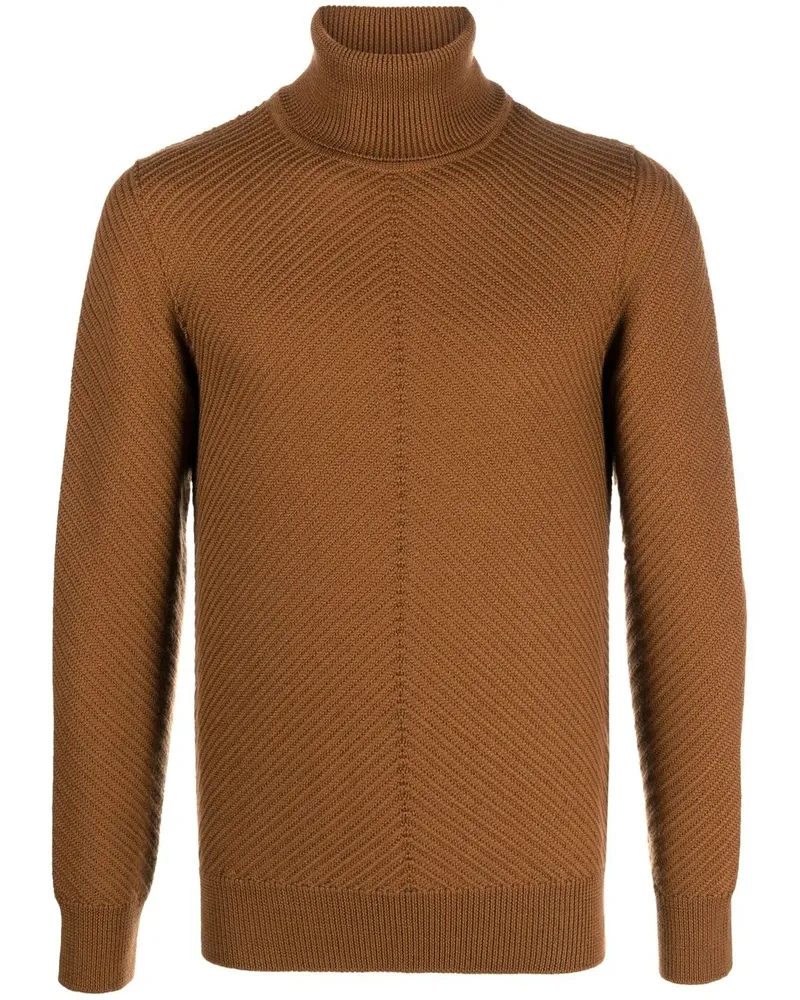 LARDINI Klassischer Rollkragenpullover - Braun Braun