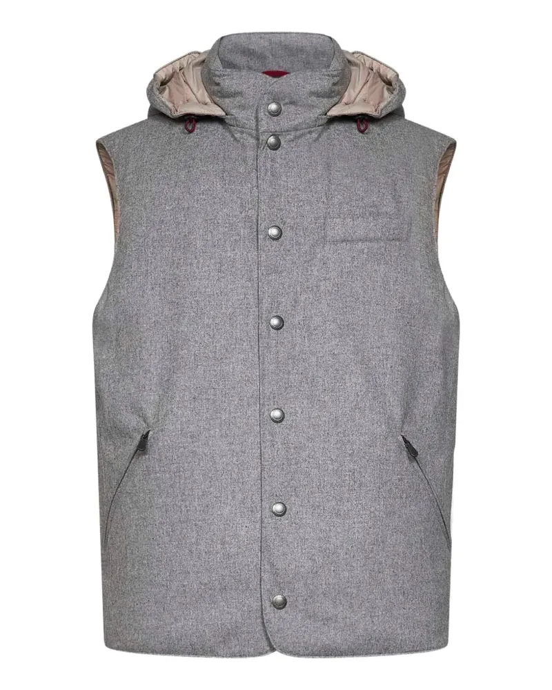 Brunello Cucinelli hooded padded gilet - Grau Grau