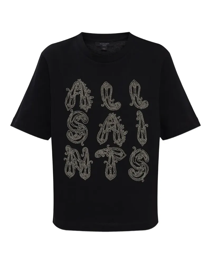 AllSaints Ella Lisa T-Shirt mit Perlen - Schwarz Schwarz