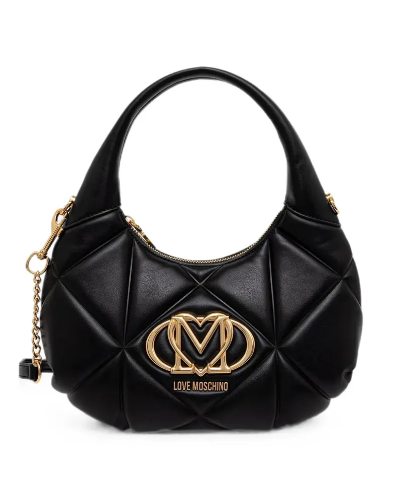 Moschino quilted logo-plaque shoulder bag - Schwarz Schwarz