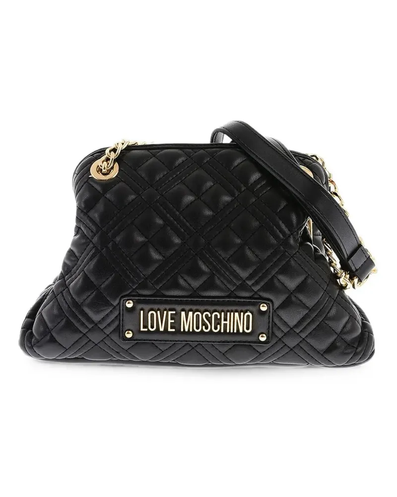 Moschino Tote Bag mit Logo-Schild - Schwarz Schwarz