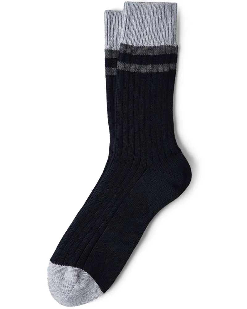 Brunello Cucinelli Gestreifte Socken - Blau Blau