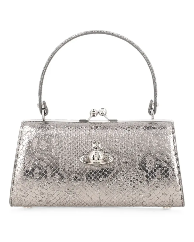 Vivienne Westwood Orb snake-effect shoulder bag - Silber Silber