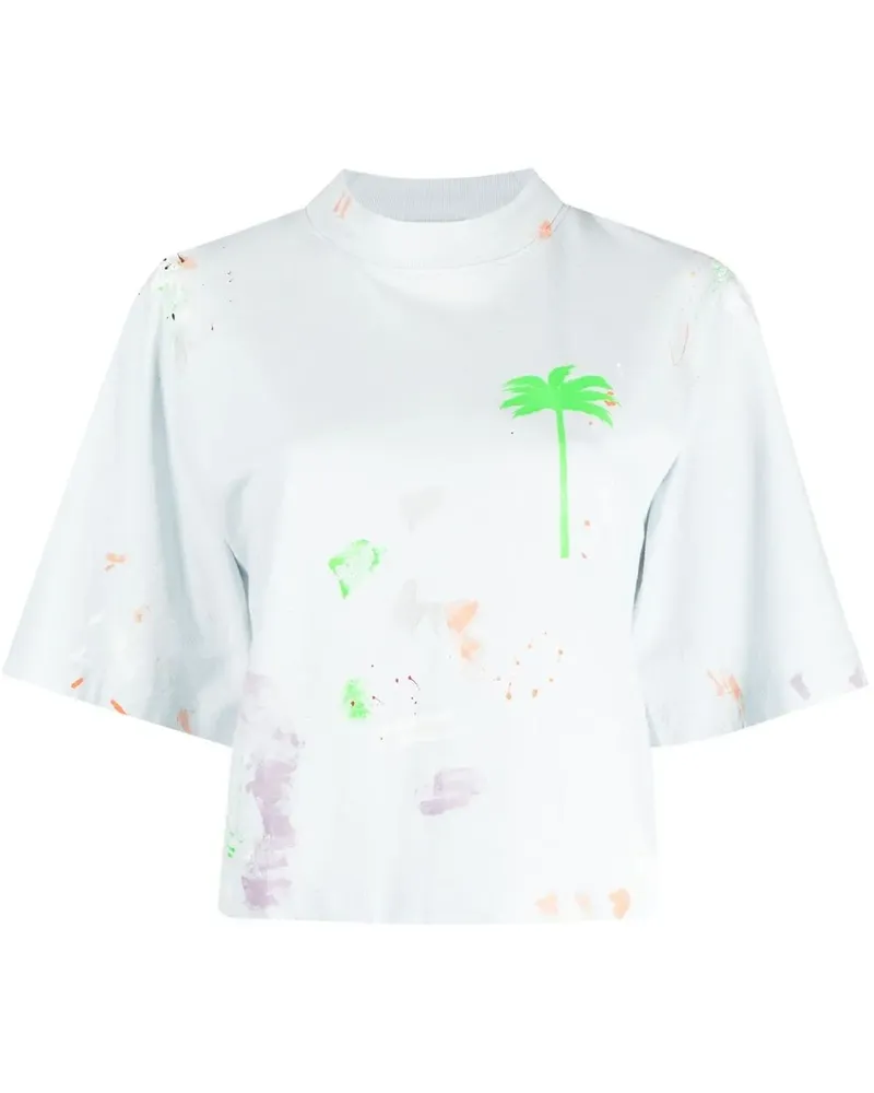 Palm Angels T-Shirt mit Print - Blau Blau