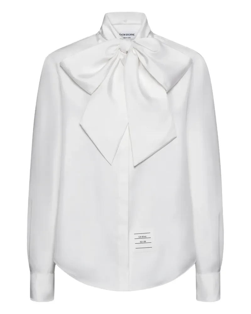 Thom Browne Twill-Hemd mit abnehmbarem Kragen - Weiß Weiß