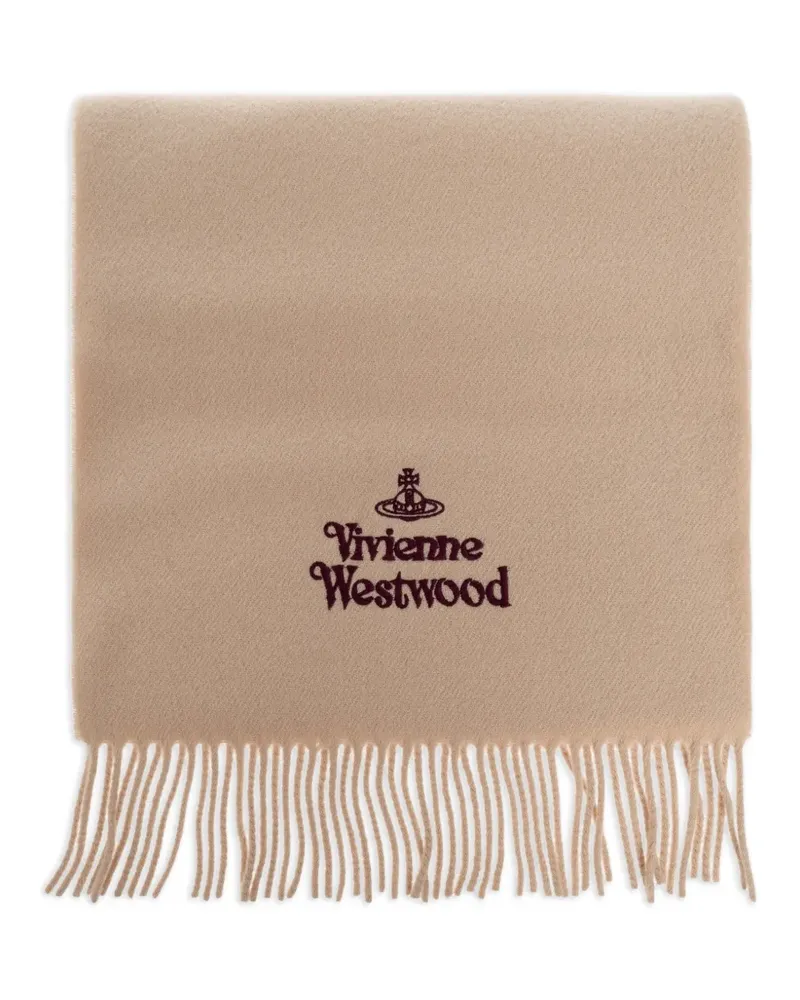 Vivienne Westwood Schal mit Logo-Stickerei - Nude Nude