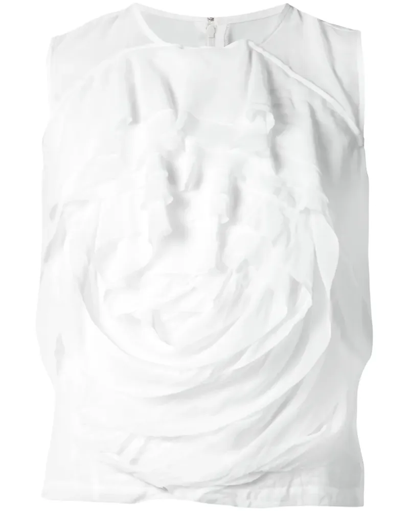 Comme des Garçons Top mit Rüschen - Weiß Weiß