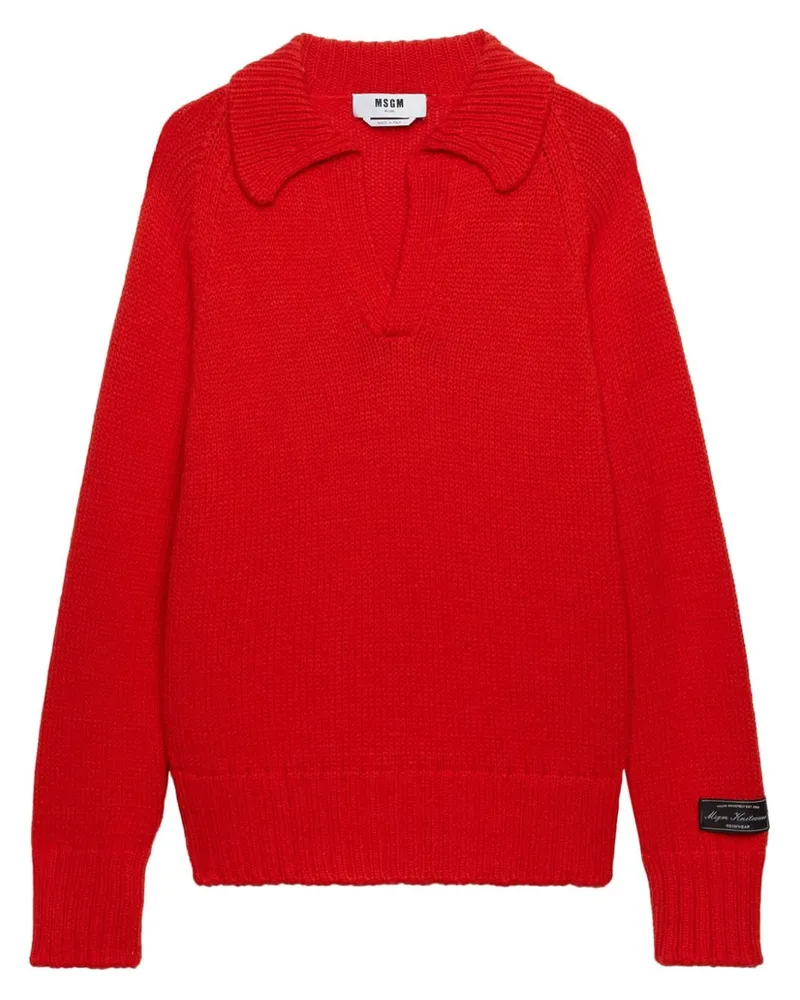 MSGM Pullover mit klassischen Ärmeln Rot