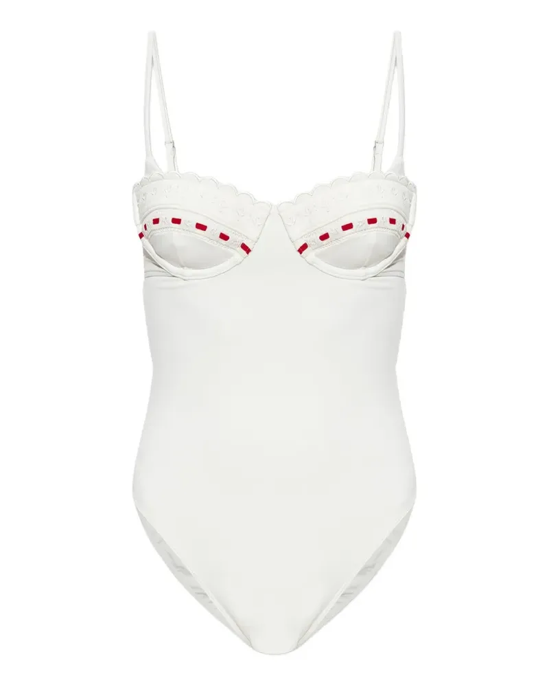 Posse Pia embroidered one-piece swimsuit - Weiß Weiß