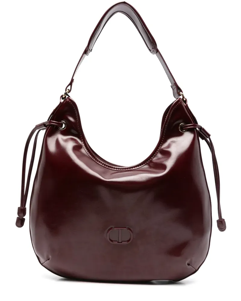 Twin-Set Glossy Tote Bag mit Kordelzug - Rot Rot