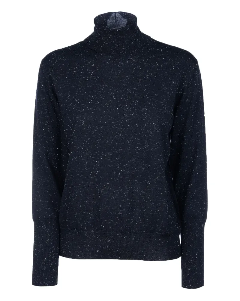 Peserico Rollkragenpullover im Metallic-Look - Blau Blau