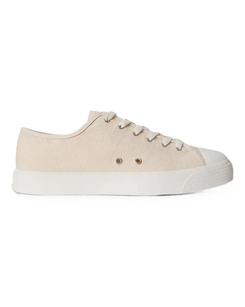 Ralph Lauren logo-print canvas sneakers - Nude Nude