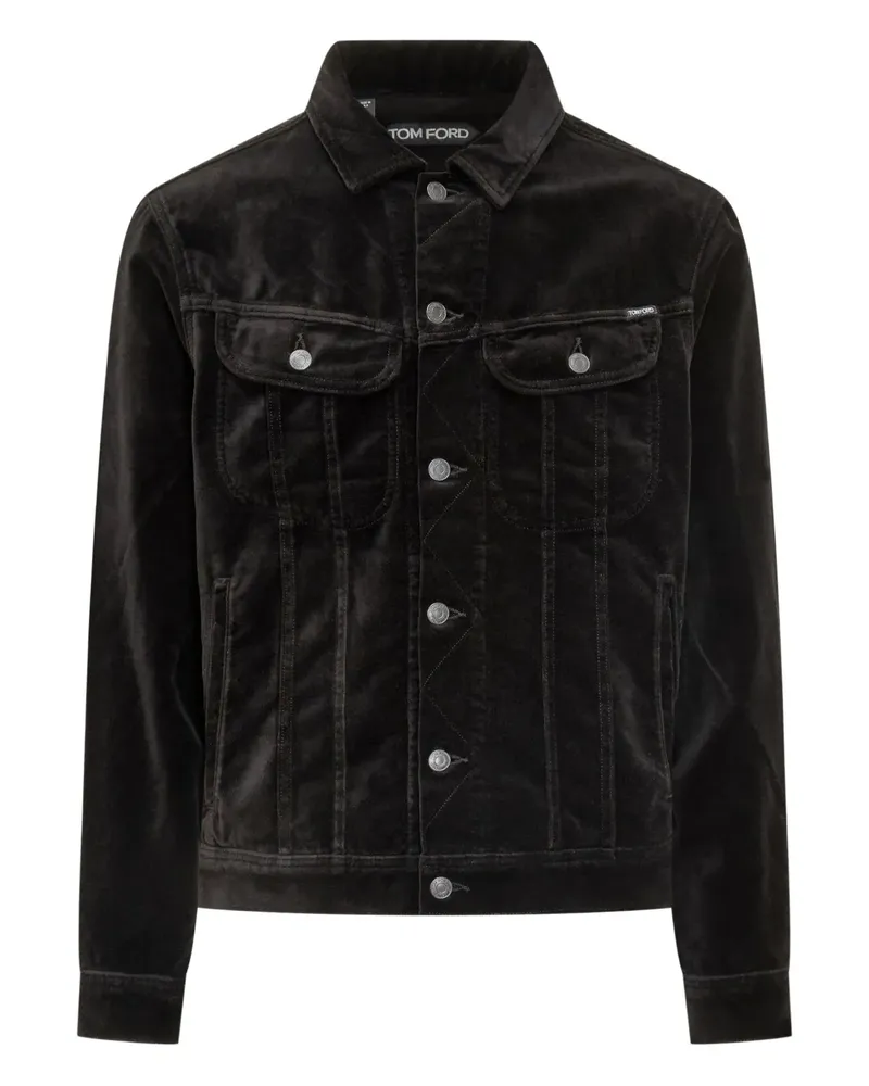 Tom Ford Icon velvet denim jacket - Schwarz Schwarz