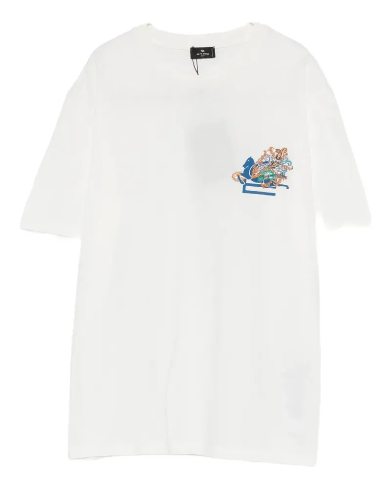 Etro T-Shirt mit Logo - Weiß Weiß
