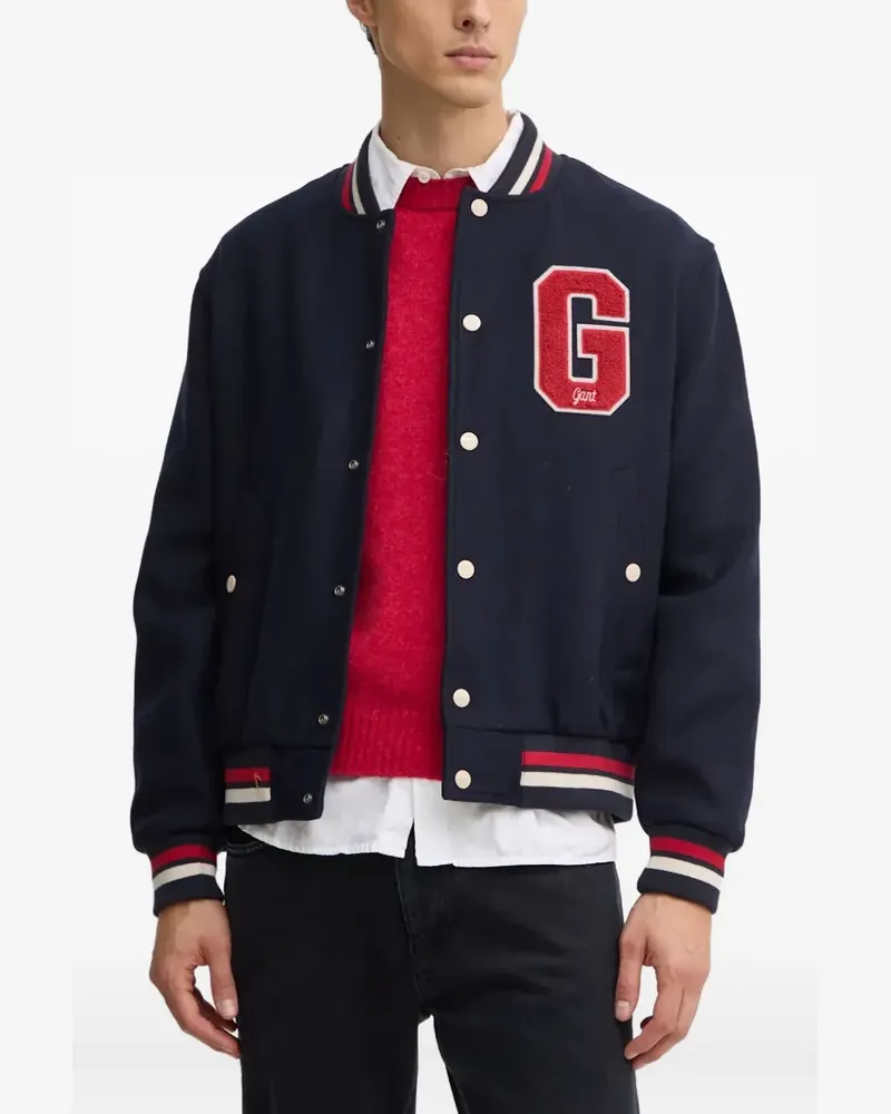 Gant Geknöpfte Jacke mit Applikation - Blau Blau