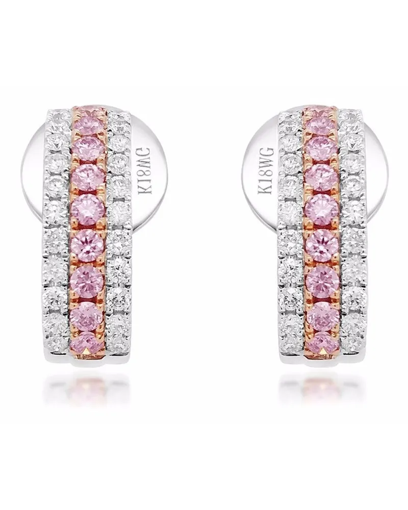 HYT Jewelry 18kt Weißgoldohrstecker mit Diamanten - Rosa Rosa