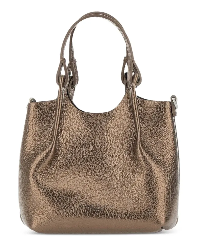 Gianni Chiarini Dua Tote Bag im Metallic-Look - Braun Braun